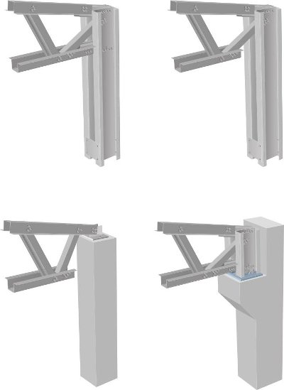 Alternatives of connection between roof and pillars